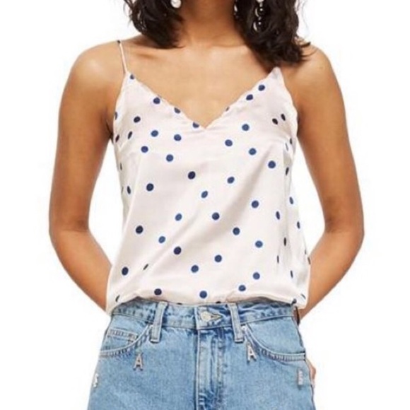 Topshop Tops - Topshop Polkadot Tank Size 10